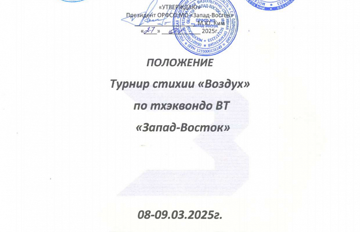 Турнир стихии «Воздух» по тхэквондо ВТ «Запад-Восток»